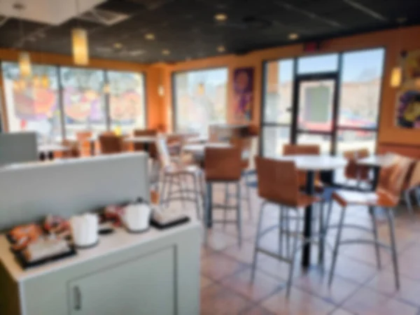 Bulanık Restoran Geçmişi Bulanık Kafe Kafeteryada Yemek Masaları Sandalyeler Diğer — Stok fotoğraf
