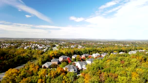 Quartier Des Maisons Unifamiliales Modernes Classe Moyenne Supérieure Les Rues — Video