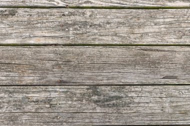 Çivili eski tahta tahtaların arka planı. Atmosferin ve yağışın etkisi.