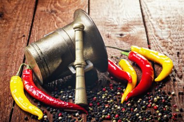 biber, kırmızı biber ve harç