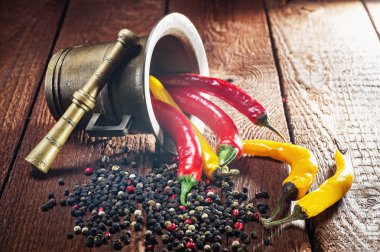 biber, kırmızı biber ve harç