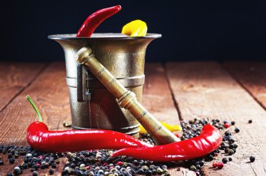biber, kırmızı biber ve harç