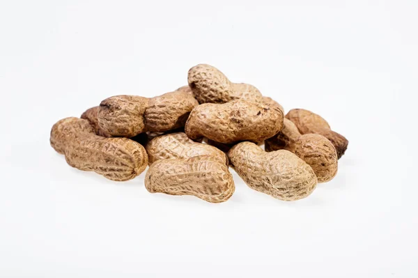 Bunch of peanuts, isolated on white background — Stock Photo, Image