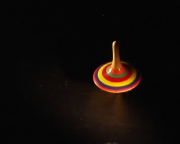 Spinning top al buio — Video Stock