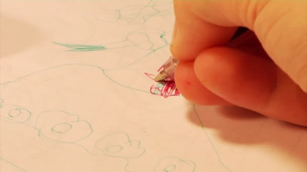 Disegno bambino primo piano parte 2 — Video Stock