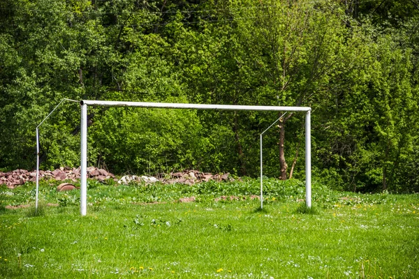 Primer Plano Gol Fútbol Campin — Foto de Stock