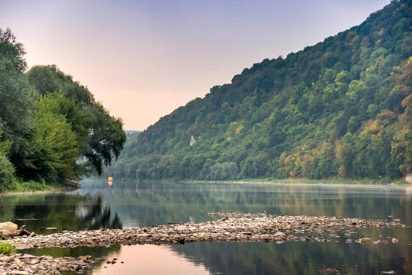 Paisaje Del Río Dniester Parque Nacional Naturaleza Dniester Canyon Ternopil —  Fotos de Stock