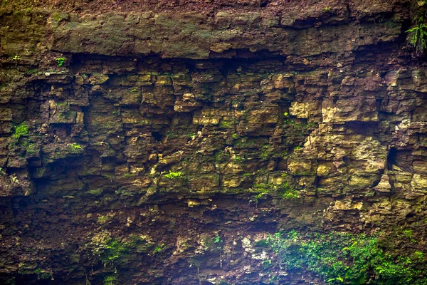 Close Texture Rough Layered Rock Dnister Canyon Ternopil Region Ukraine — Stock Photo, Image