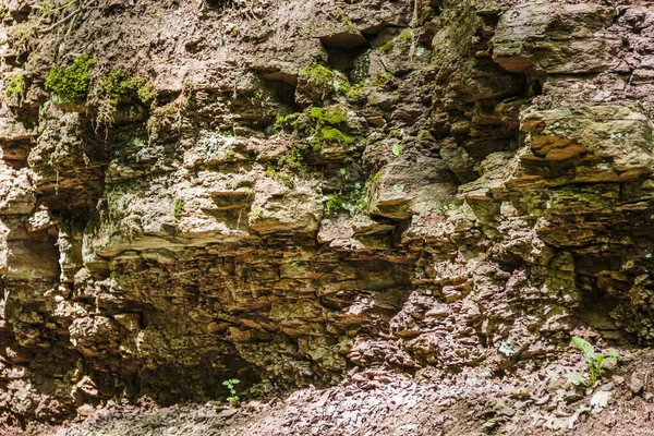 Nahaufnahme Eines Rauen Schichtenfelsens Dnister Canyon Ternopil Region Ukraine — Stockfoto