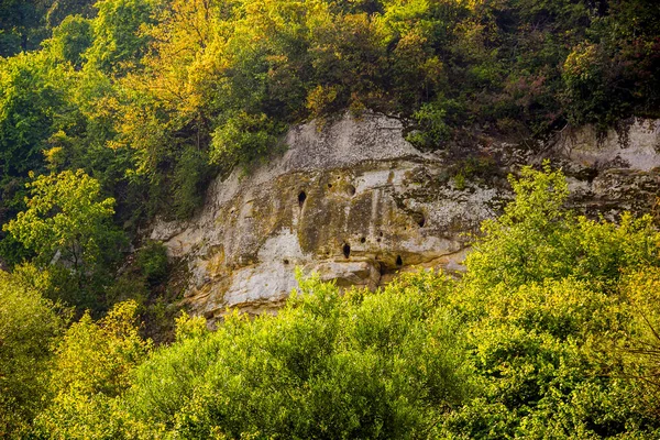 Una Empinada Orilla Rocosa Del Río Dnister Parque Nacional Naturaleza — Foto de Stock
