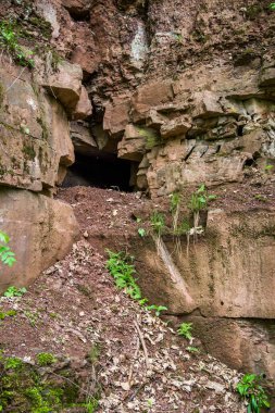 pürüzlü bir kayanın yakın çekim dokusu