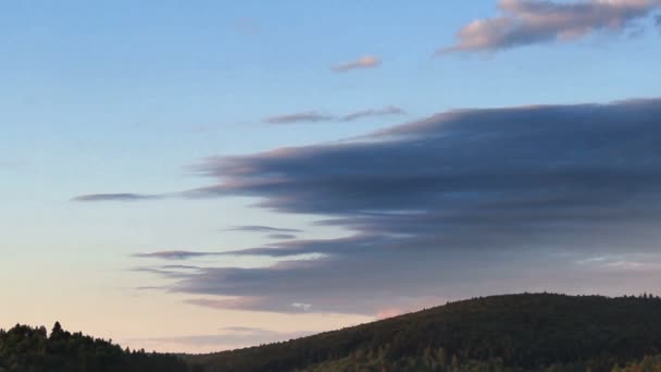 Uma Paisagem Floresta Abeto Montanhas Cárpatos Noite Parque Nacional Skole — Vídeo de Stock