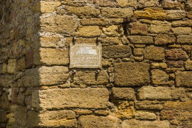 Bilhorod-Dnistrovsky 'deki Akkerman kalesinin duvarında Ukrayna' nın Odessa bölgesindeki 