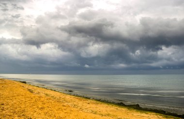 landscape of the sea at cloudy weather, Sea of Azov, Ukraine