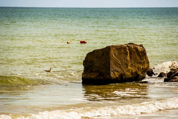 Close Big Stones Sea Waters Sea Azov Ukraine — Foto de Stock