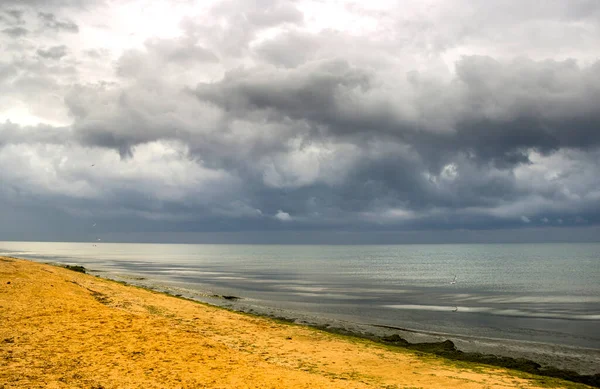 Landscape Sea Cloudy Weather Sea Azov Ukraine — Φωτογραφία Αρχείου