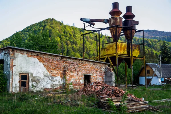 Abandoned Manufacturing Carpathian Village Skole Beskids National Nature Park Lviv — Foto de Stock