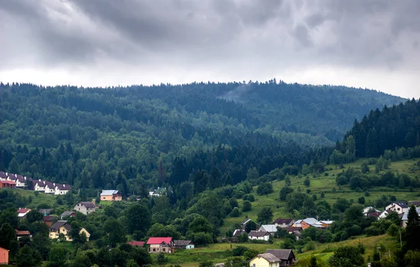 Einige Hütten Und Häuser Tal Der Nähe Des Sprossenwaldes Den — Stockfoto