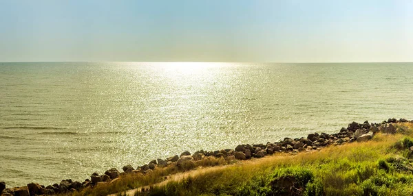 Landscape Azov Sea Bright Sunny Day Sea Azov Ukraine — Fotografia de Stock