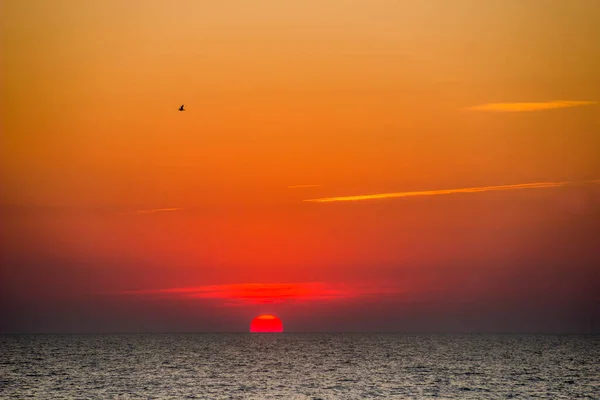 Paisaje Del Amanecer Sobre Mar Mar Azov Ucrania — Foto de Stock
