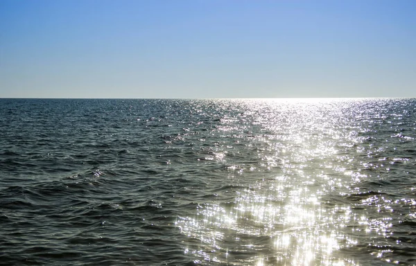 Close Sea Surface Sun Light Bright Day Sea Azov Ukraine — Stock fotografie