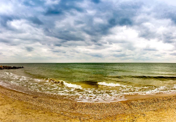 Landscape Azov Sea Stormy Weather Sea Azov Ukraine — Fotografia de Stock