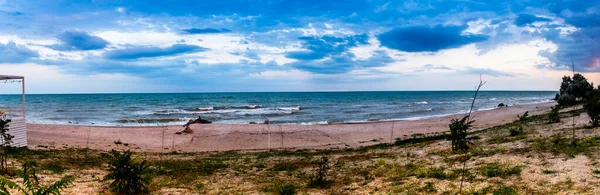 Evening Landscape Azov Sea Stormy Weather Sea Azov Ukraine — Stock Photo, Image