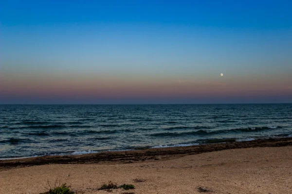 Вечерний Пейзаж Азовского Моря Бурную Погоду Азовское Море Украина — стоковое фото