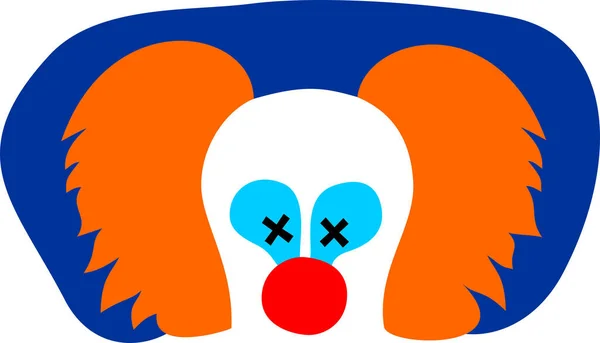 Icon Clown Orange Hair Red Nose Deadly Eyes Vector Illustration — Image vectorielle