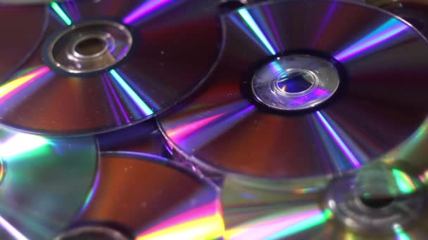 Close Many Compact Discs Other Dvds Falling Dawn — Stock videók