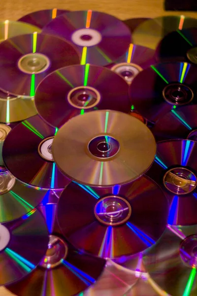 Close Many Old Compact Discs — 스톡 사진