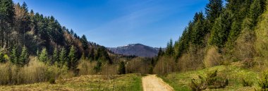 Karpat dağlarının panoramik manzarası, ulusal park Skolivski beskidy, Batı Ukrayna 'nın Lviv bölgesi