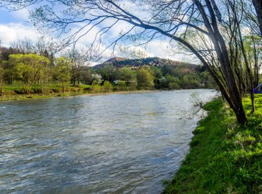 Batı Ukrayna 'nın Lviv bölgesi, Skolivski beskidy, Carpathian Ulusal Parkı' ndaki Opir Nehri