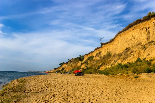 Acantilado Piedra Arenisca Playa Del Mar Negro Sanzhijka Región Odessa — Foto de Stock