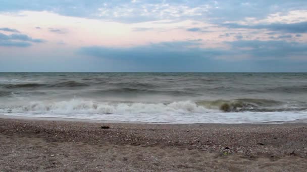 Paisagem Mar Tempo Tempestuoso Mar Azov Ucrânia — Vídeo de Stock