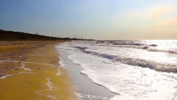 乌克兰亚速海 暴风雨天气下的海洋景观 — 图库视频影像