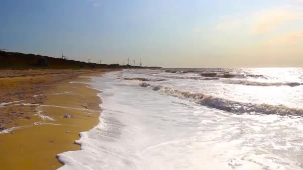Τοπίο Της Θάλασσας Θυελλώδη Καιρό Αζοφική Θάλασσα Ουκρανία — Αρχείο Βίντεο