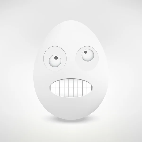 Crazy Egg Face Concept. Vector Illustration — Stock Vector