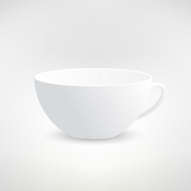 gerçekçi izole beyaz çay bardağı. vektör