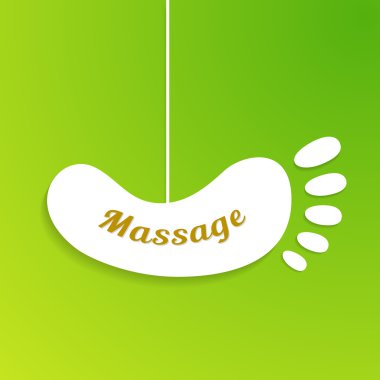 Masaj işareti ve logosu. ipe asılı yolcuya izole. vektör çizim