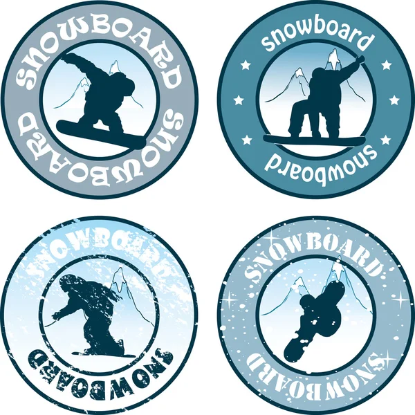 Timbre snowboard — Image vectorielle