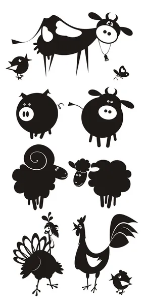 Farm animals. Flat design. — Stock Vector
