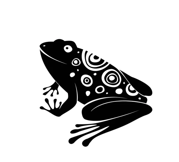 Icono de rana. Sapo. Logo. Silueta negra aislada sobre fondo blanco. — Vector de stock