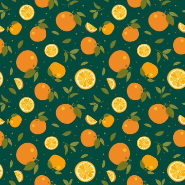 Turuncu, pürüzsüz desen. Tekrarlanan meyve vektör arkaplanı.