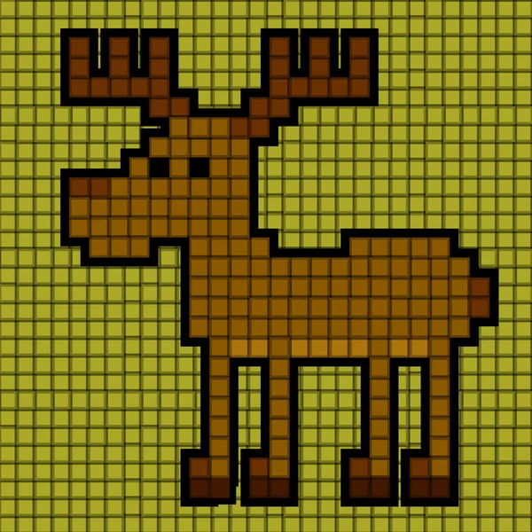 Ciervos ilustrados de cuadrados — Vector de stock