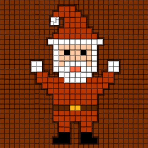 Geïllustreerde santa claus van de kwadraten — Stockvector