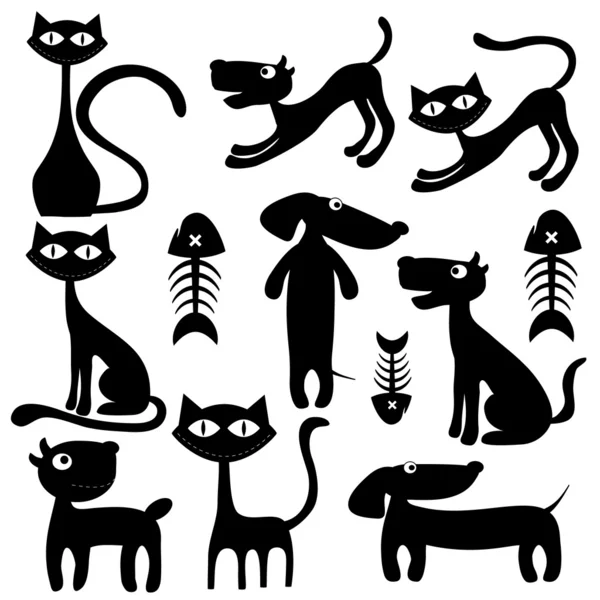 Imagem de cães e gatos Ilustração De Bancos De Imagens