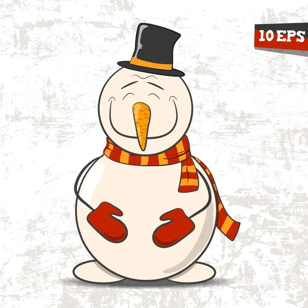 Feliz boneco de neve — Vetor de Stock