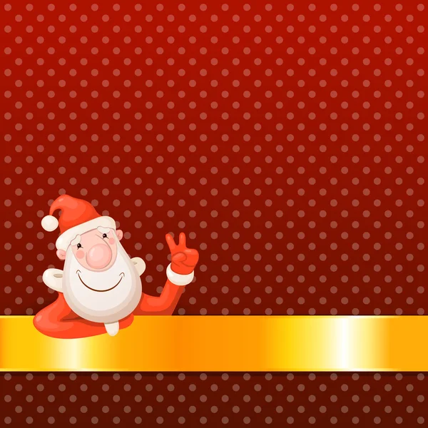 Père Noël avec un signe de victoire — Image vectorielle