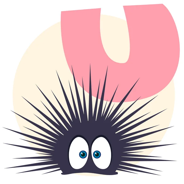 U para Urchin. Ilustração vetorial —  Vetores de Stock